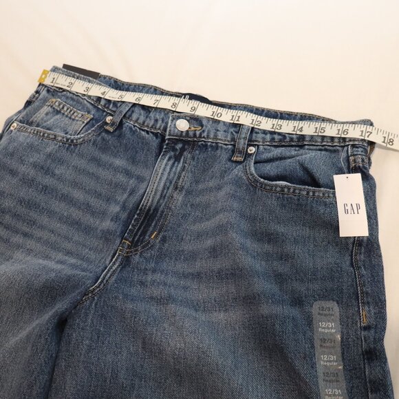 Gap Womens Baggy Jeans Mid Rise Super Wide Leg Relaxed Med Wash Size 12/31R NWT - Picture 8 of 10